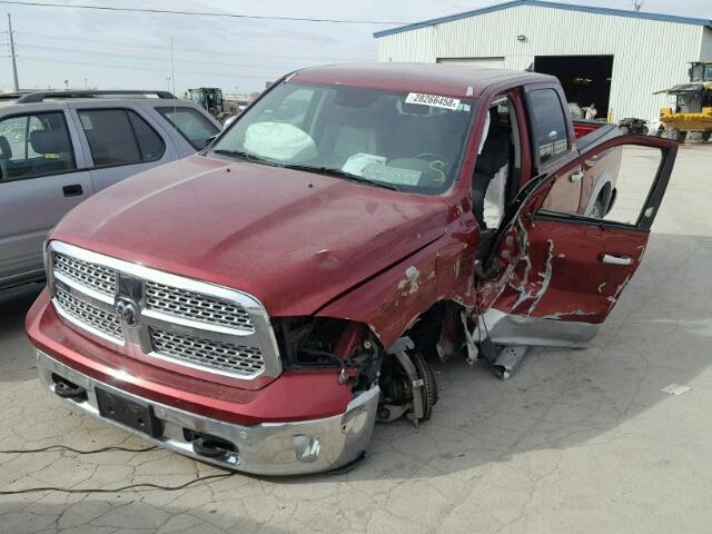 1C6RR7NM9FS595890 - 2015 RAM 1500 LARAM RED photo 2