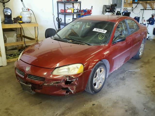 1B3EL46R12N128670 - 2002 DODGE STRATUS SE RED photo 2