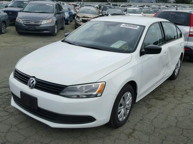 3VW2K7AJ0EM414383 - 2014 VOLKSWAGEN JETTA BASE WHITE photo 2