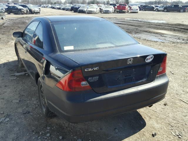 1HGEM21932L058271 - 2002 HONDA CIVIC EX შავი ფოტო 3