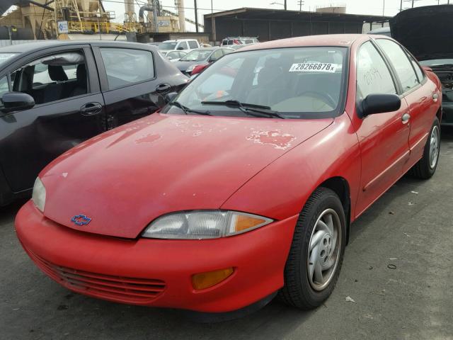 1G1JF524XX7133276 - 1999 CHEVROLET CAVALIER L RED photo 2