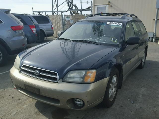 4S3BH665227650837 - 2002 SUBARU LEGACY OUT BLUE photo 2