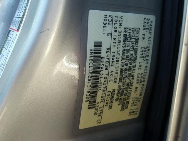 3N1BC11E28L375308 - 2008 NISSAN VERSA S TAN photo 10