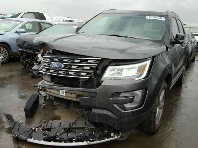 1FM5K8DH6HGB53740 - 2017 FORD EXPLORER X GRAY photo 2