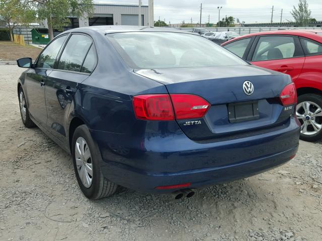 3VWDZ7AJ5BM048503 - 2011 VOLKSWAGEN JETTA SE BLUE photo 3