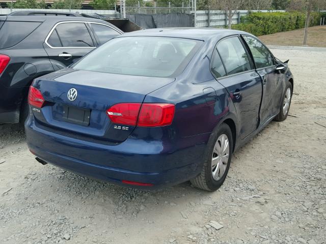 3VWDZ7AJ5BM048503 - 2011 VOLKSWAGEN JETTA SE BLUE photo 4