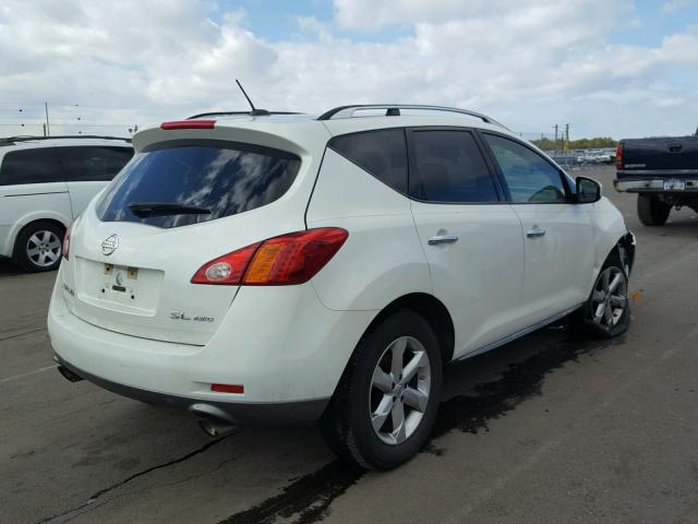 JN8AZ1MWXAW122673 - 2010 NISSAN MURANO S WHITE photo 4