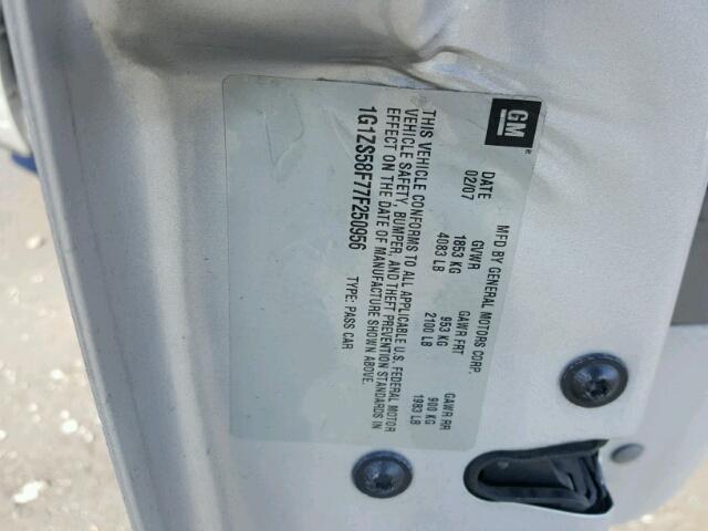 1G1ZS58F77F250956 - 2007 CHEVROLET MALIBU LS SILVER photo 10