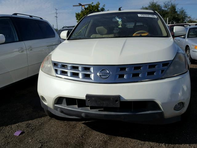 JN8AZ08T54W203224 - 2004 NISSAN MURANO SL WHITE photo 9