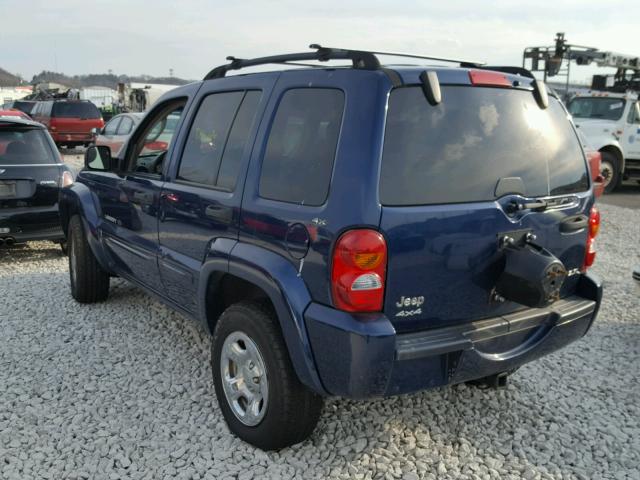 1J8GL58K12W178419 - 2002 JEEP LIBERTY LI BLUE photo 3