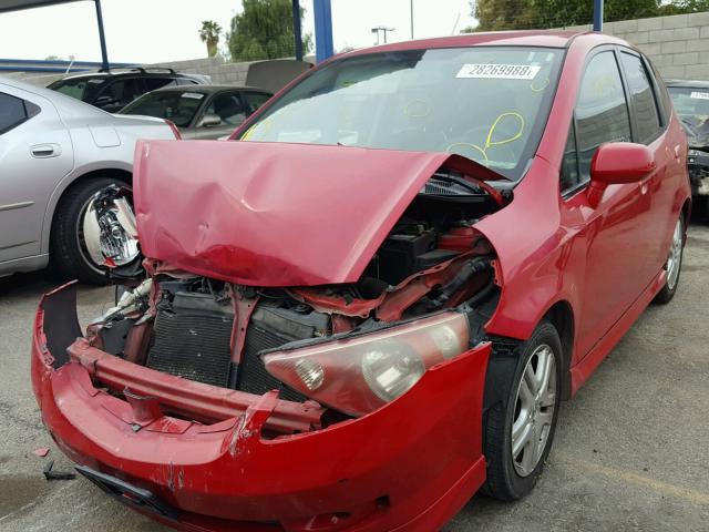 JHMGD38667S005391 - 2007 HONDA FIT S RED photo 2