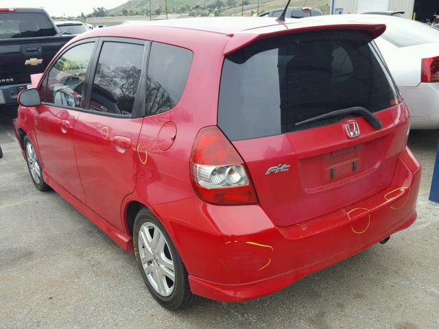 JHMGD38667S005391 - 2007 HONDA FIT S RED photo 3