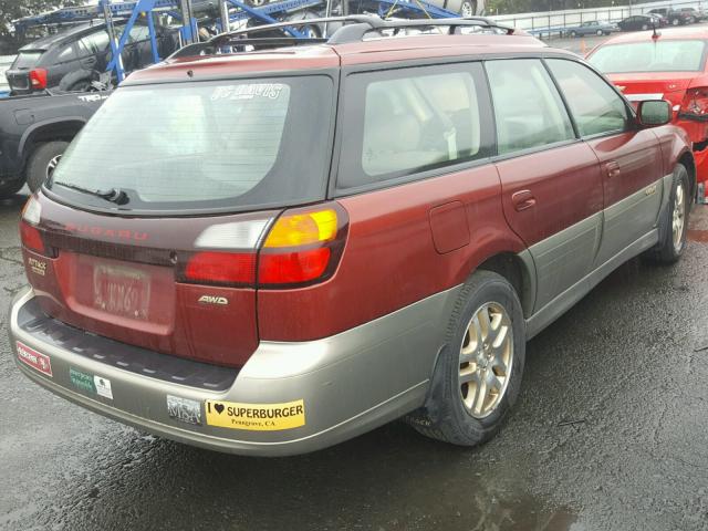 4S3BH686627603946 - 2002 SUBARU LEGACY OUT RED photo 4