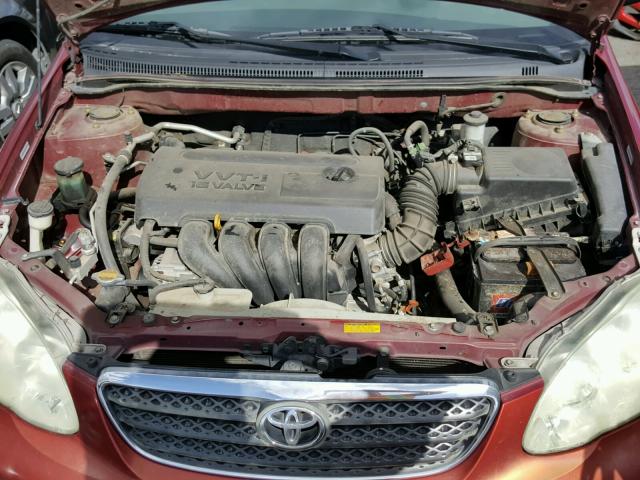 1NXBR32E65Z439742 - 2005 TOYOTA COROLLA CE RED photo 7