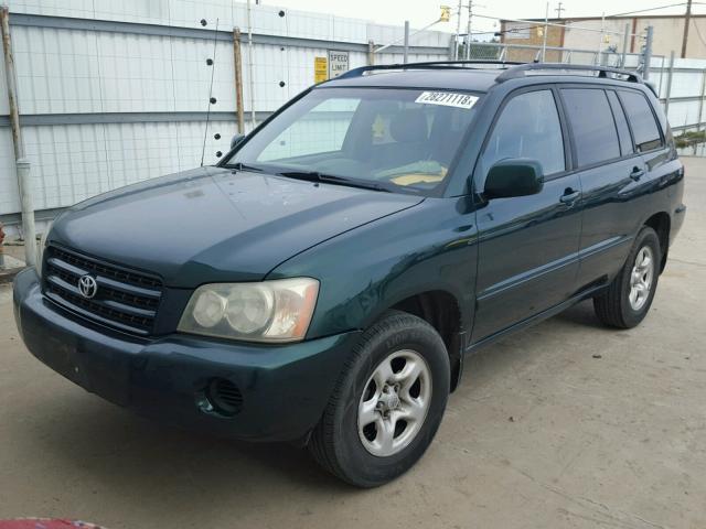 JTEGD21A130058432 - 2003 TOYOTA HIGHLANDER GREEN photo 2