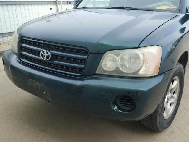 JTEGD21A130058432 - 2003 TOYOTA HIGHLANDER GREEN photo 9