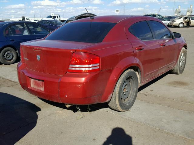 1B3LC46K98N168692 - 2008 DODGE AVENGER SE RED photo 4