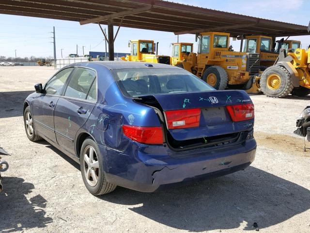 1HGCM56895A072412 - 2005 HONDA ACCORD EX BLUE photo 3