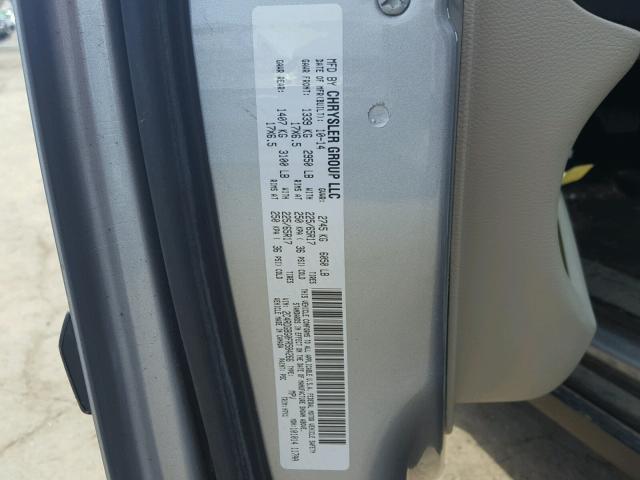 2C4RDGBG0FR584266 - 2015 DODGE GRAND CARA SILVER photo 10