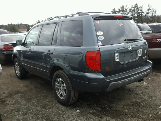 5FNYF18585B039757 - 2005 HONDA PILOT EXL BLUE photo 3