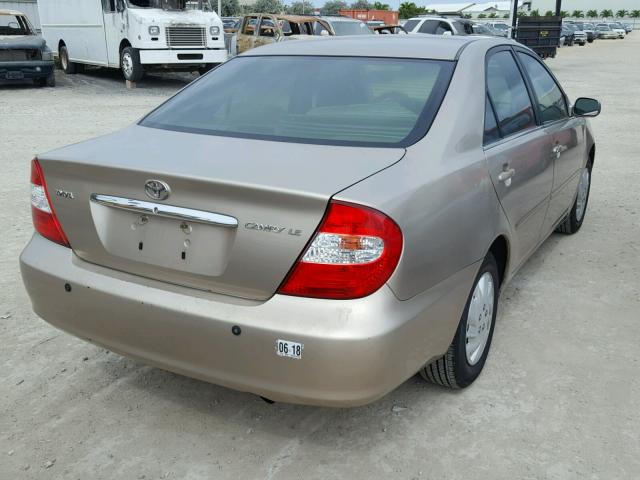 JTDBE30K140284046 - 2004 TOYOTA CAMRY LE TAN photo 4