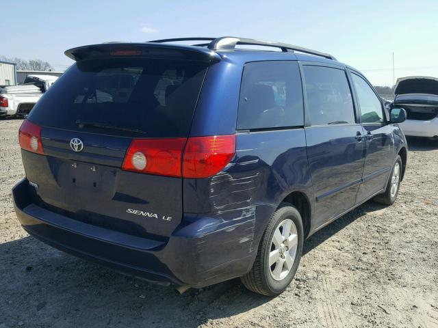 5TDZK23C27S098457 - 2007 TOYOTA SIENNA CE BLUE photo 4