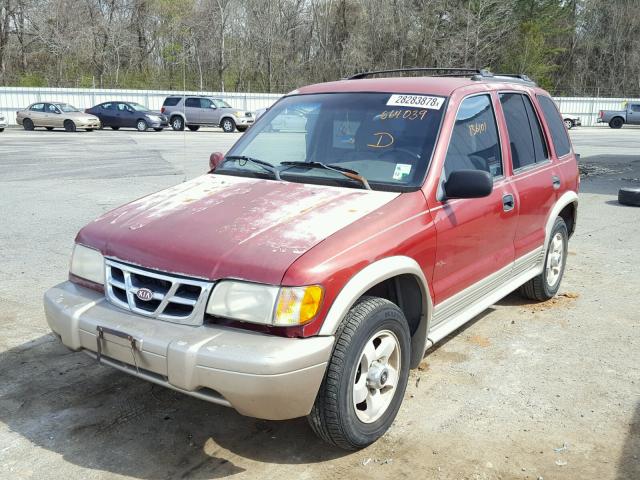 KNDJB7236Y5664039 - 2000 KIA SPORTAGE BURGUNDY photo 2