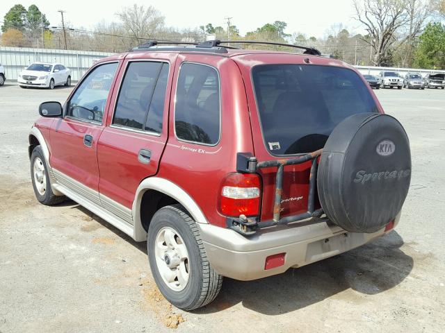 KNDJB7236Y5664039 - 2000 KIA SPORTAGE BURGUNDY photo 3