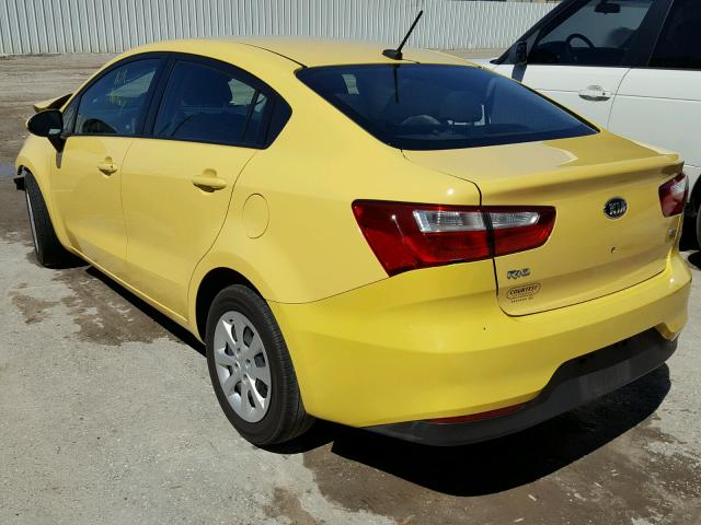 KNADM4A34G6588303 - 2016 KIA RIO LX YELLOW photo 3