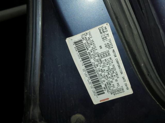 JT6HF10UXY0101057 - 2000 LEXUS RX 300 BLUE photo 10