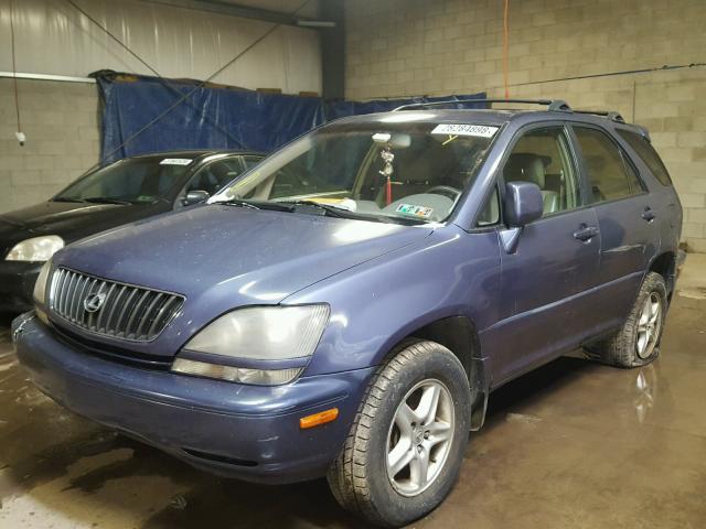 JT6HF10UXY0101057 - 2000 LEXUS RX 300 BLUE photo 2