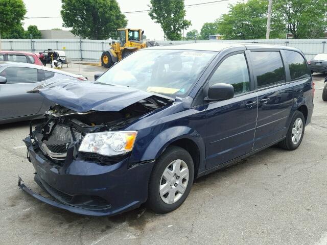 2C4RDGBG9CR402494 - 2012 DODGE GRAND CARA BLUE photo 2