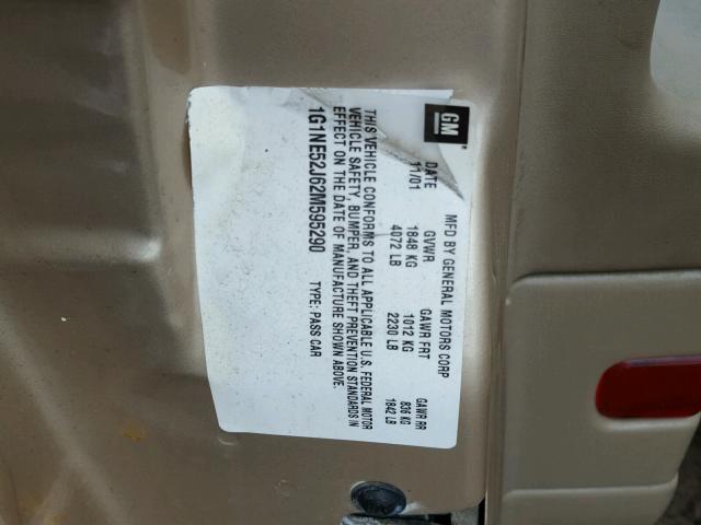 1G1NE52J62M595290 - 2002 CHEVROLET MALIBU LS 棕色 照片 10