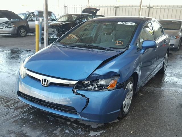 1HGFA16557L075108 - 2007 HONDA CIVIC LX BLUE photo 2