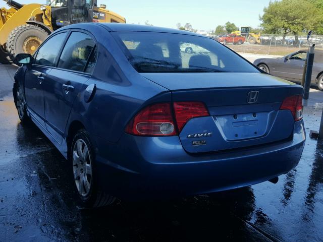 1HGFA16557L075108 - 2007 HONDA CIVIC LX BLUE photo 3