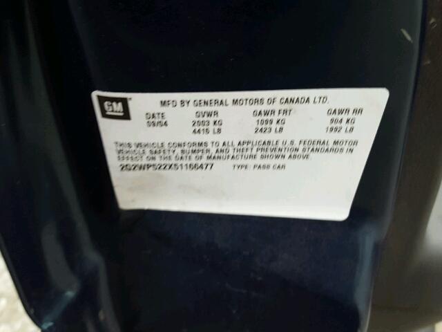 2G2WP522X51166477 - 2005 PONTIAC GRAND PRIX GREEN photo 10