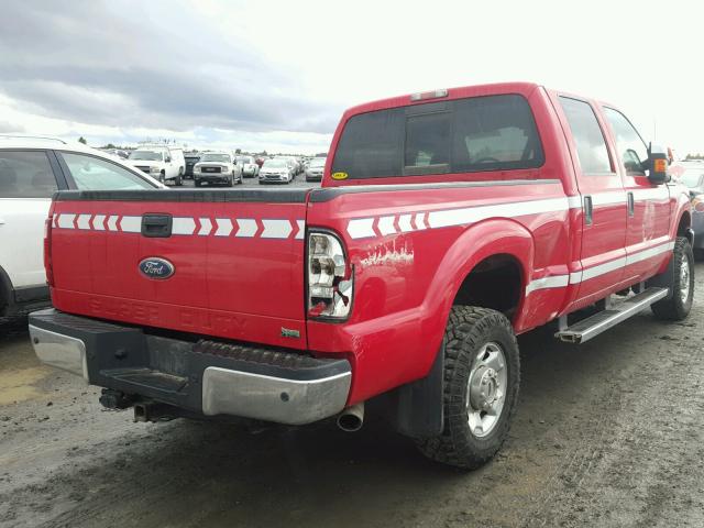 1FT7W2B61BEC75487 - 2011 FORD F250 SUPER RED photo 4