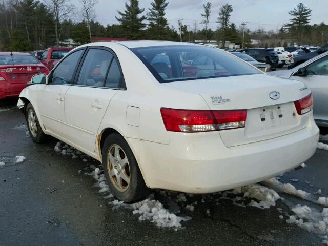 5NPEU46C66H165453 - 2006 HYUNDAI SONATA GLS WHITE photo 3