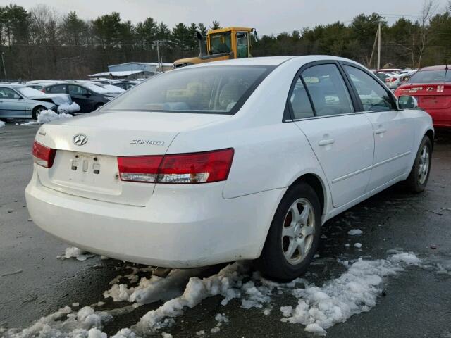 5NPEU46C66H165453 - 2006 HYUNDAI SONATA GLS WHITE photo 4