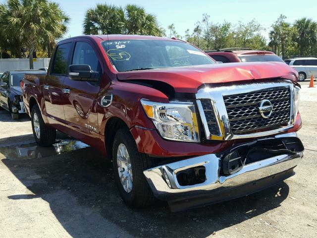 1N6AA1EK2HN537675 - 2017 NISSAN TITAN S BURGUNDY photo 1