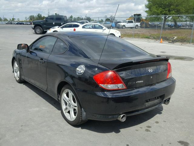 KMHHM65D35U182651 - 2005 HYUNDAI TIBURON BLACK photo 3