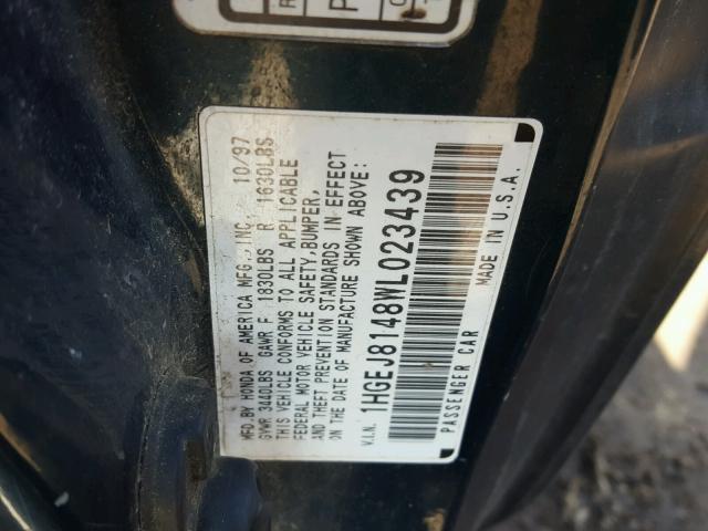 1HGEJ8148WL023439 - 1998 HONDA CIVIC EX Yaşıl foto 10