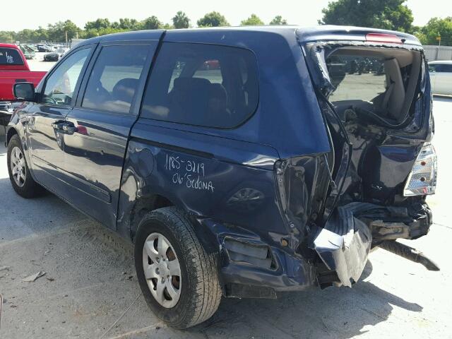 KNDMB233966044744 - 2006 KIA SEDONA EX BLUE photo 3