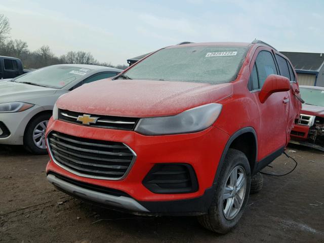 3GNCJLSB9HL142217 - 2017 CHEVROLET TRAX 1LT RED photo 2