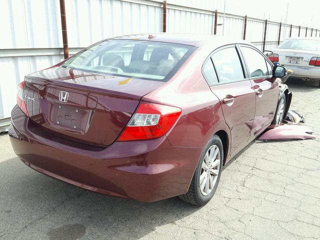 2HGFB2F96CH546356 - 2012 HONDA CIVIC EXL Qırmızı foto 4