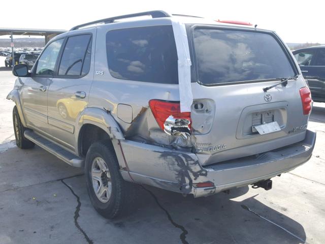 5TDBT44A62S069656 - 2002 TOYOTA SEQUOIA SR GRAY photo 3