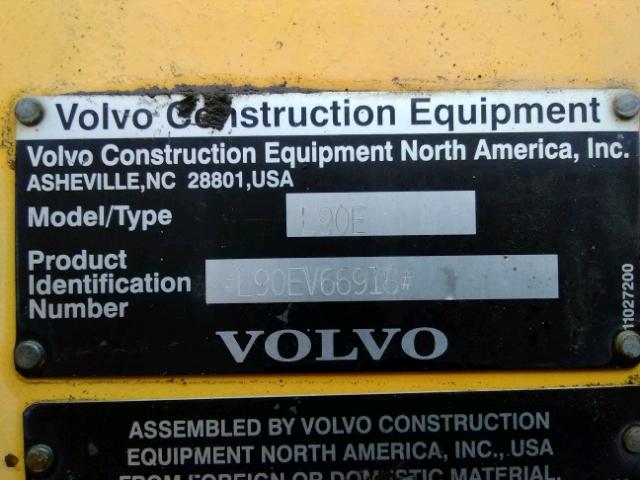 L90EV66918 - 2005 VOLVO L90E YELLOW photo 10