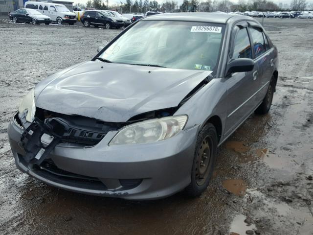 2HGES16625H616207 - 2005 HONDA CIVIC LX SILVER photo 2