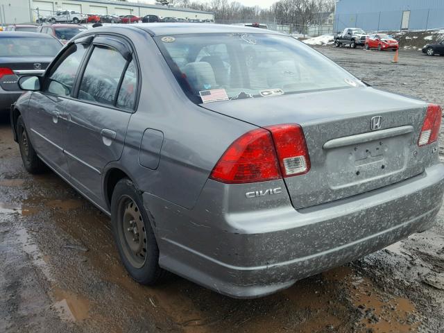 2HGES16625H616207 - 2005 HONDA CIVIC LX SILVER photo 3