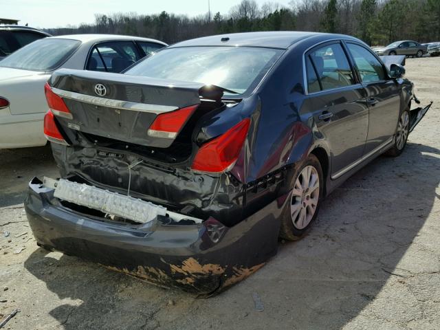 4T1BK3DB4BU393153 - 2011 TOYOTA AVALON BAS GRAY photo 4